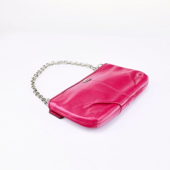 NWT Coach Leather Madison Chain Wallet Clutch MAGENTA - Picture 7 of 9